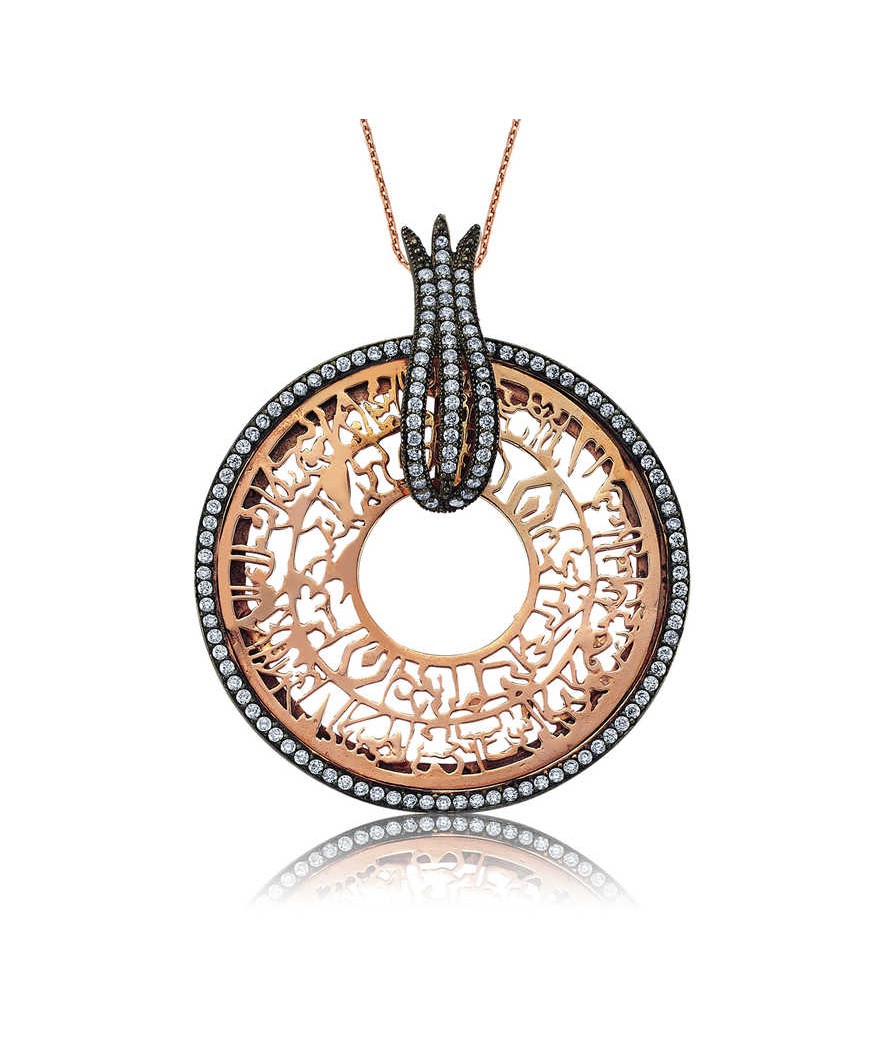 Gümüş Laleli Nur Suresi Bayan Kolye