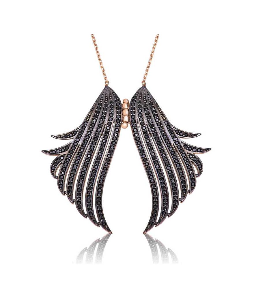 Gümüş Melek Kanadı Bayan Kolye