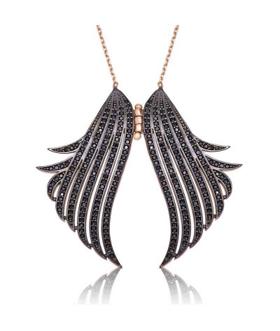 Gümüş Melek Kanadı Bayan Kolye