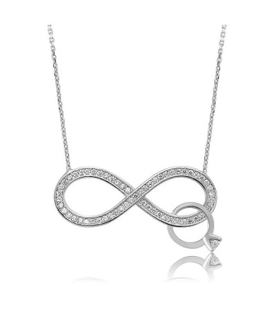 Gümüş Sonsuzluk Tektaş Bayan Kolye