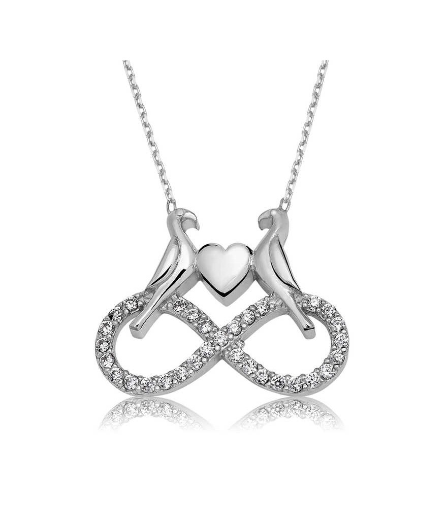 Gümüş Sonsuz Aşk Bayan Kolye