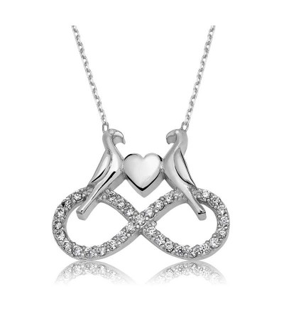 Gümüş Sonsuz Aşk Bayan Kolye