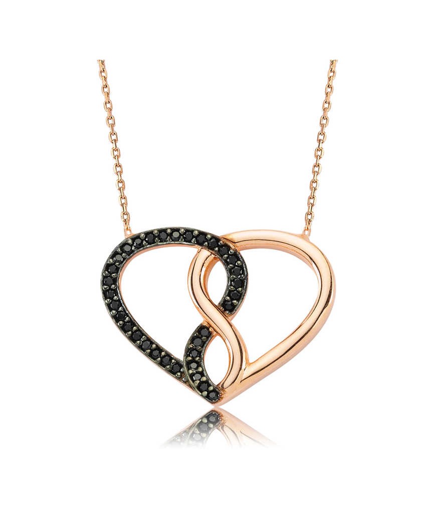 Gümüş Kalpli Sonsuzluk Bayan Kolye