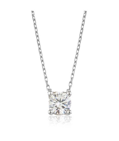 Gümüş Tek Taş Bayan Kolye