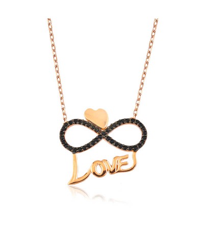 Gümüş Kalpli Sonsuzluk Love Bayan Kolye