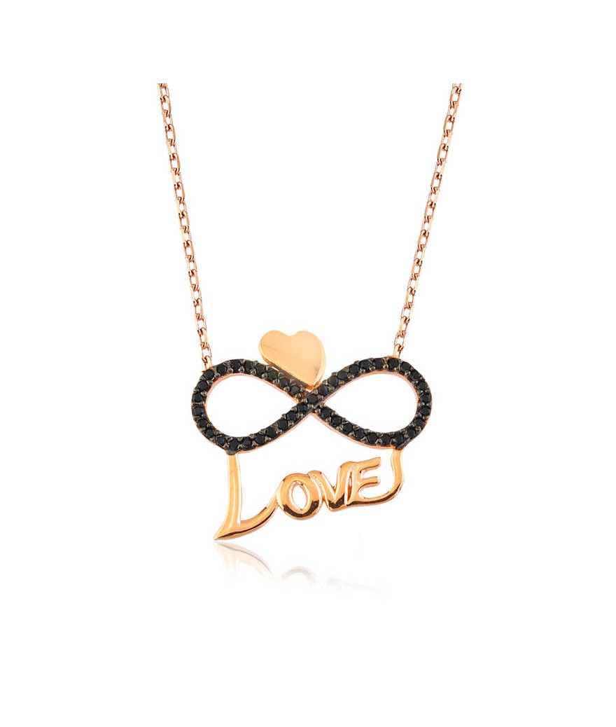 Gümüş Kalpli Sonsuzluk Love Bayan Kolye