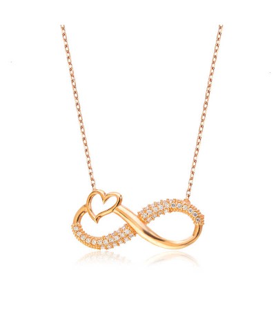 Gümüş Kalpli Sonsuzluk Bayan Kolye