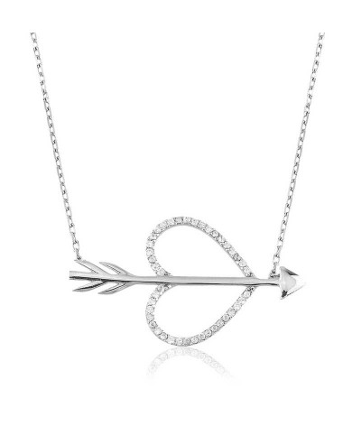 Gümüş Aşk Oku Bayan Kolye