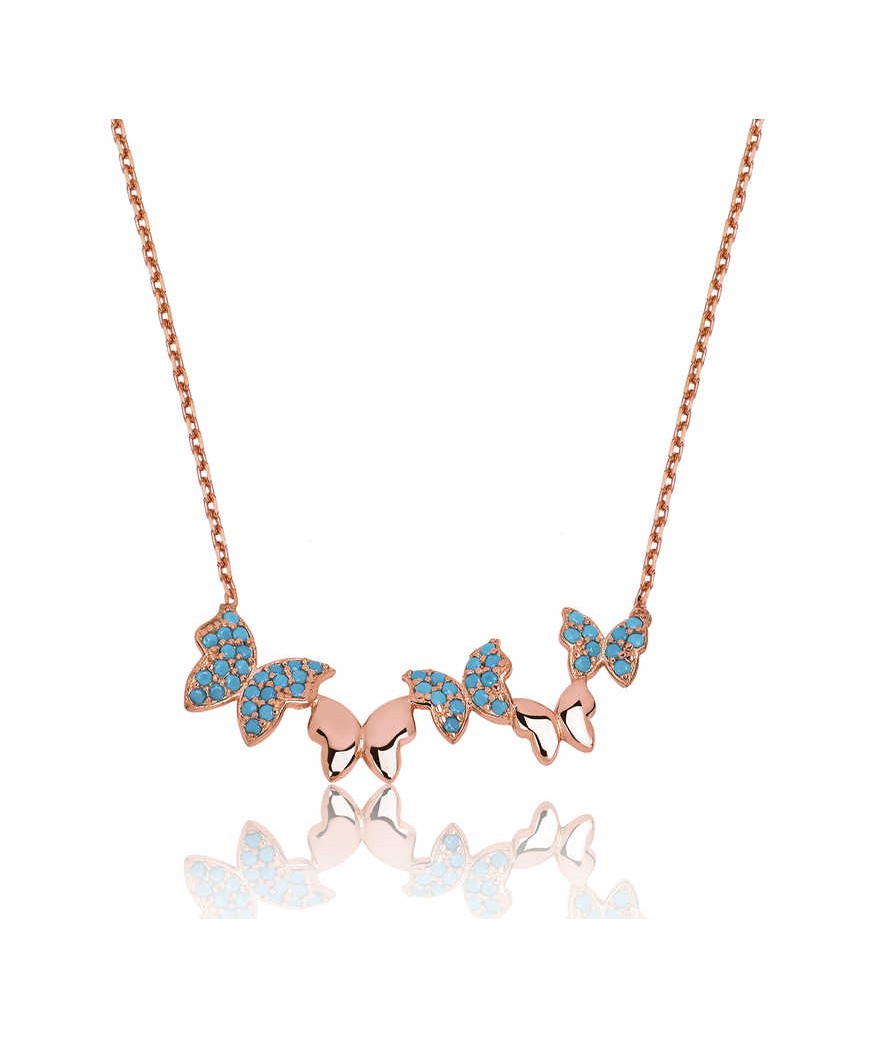 Gümüş Kelebek Bayan Kolye