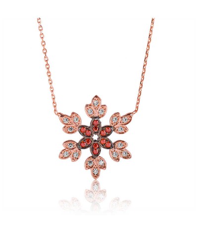 Gümüş Kar Tanesi Bayan Kolye