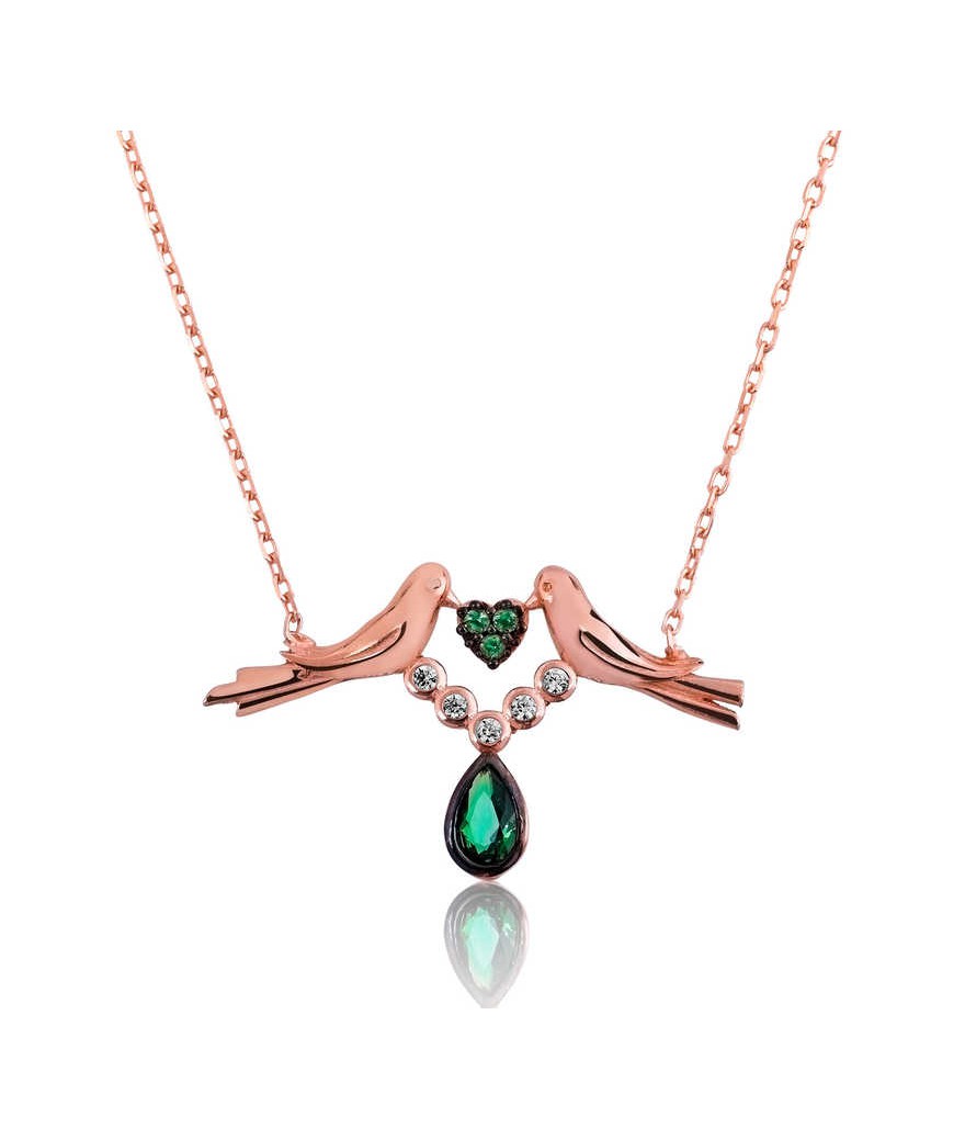 Gümüş Sevgi Kuşu Bayan Kolye