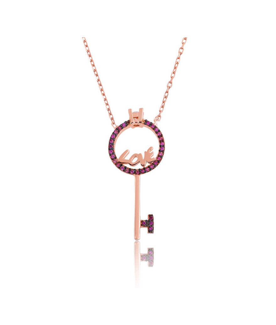 Gümüş Aşk Anahtarı Bayan Kolye