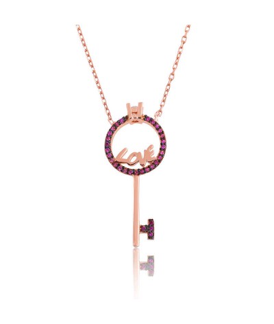 Gümüş Aşk Anahtarı Bayan Kolye