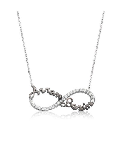 Gümüş Sonsuzluk Annem Benim Bayan Kolye