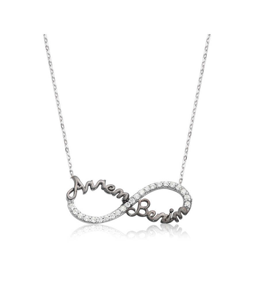 Gümüş Sonsuzluk Annem Benim Bayan Kolye