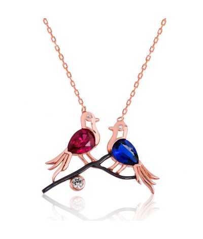 Gümüş Güvercinler Bayan Kolye