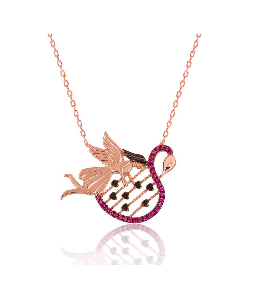 Gümüş Kuğulu Aşk Bayan Kolye