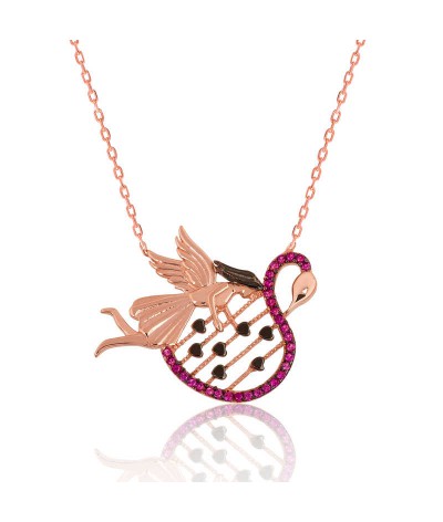 Gümüş Kuğulu Aşk Bayan Kolye