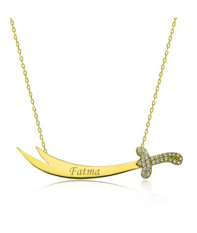 Gümüş İsimli Zülfikar Kılıcı Bayan Kolye