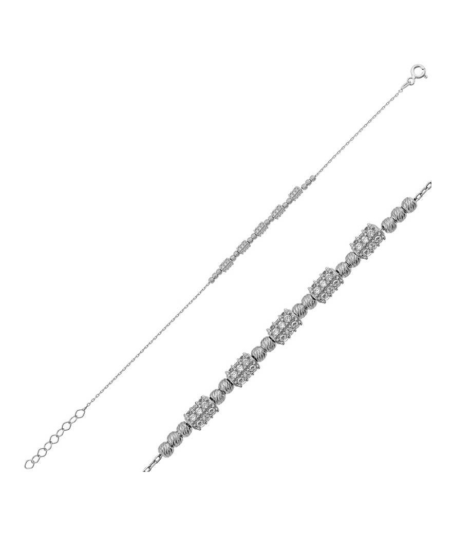 Gümüş Beyaz Dorissa Bayan Bileklik