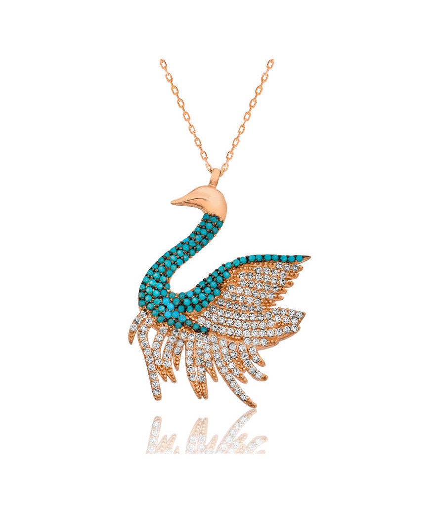 Gümüş Kuğu Bayan Kolye