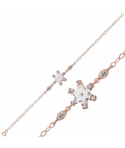 Gümüş Beyaz Lotus Çiçeği Bileklik