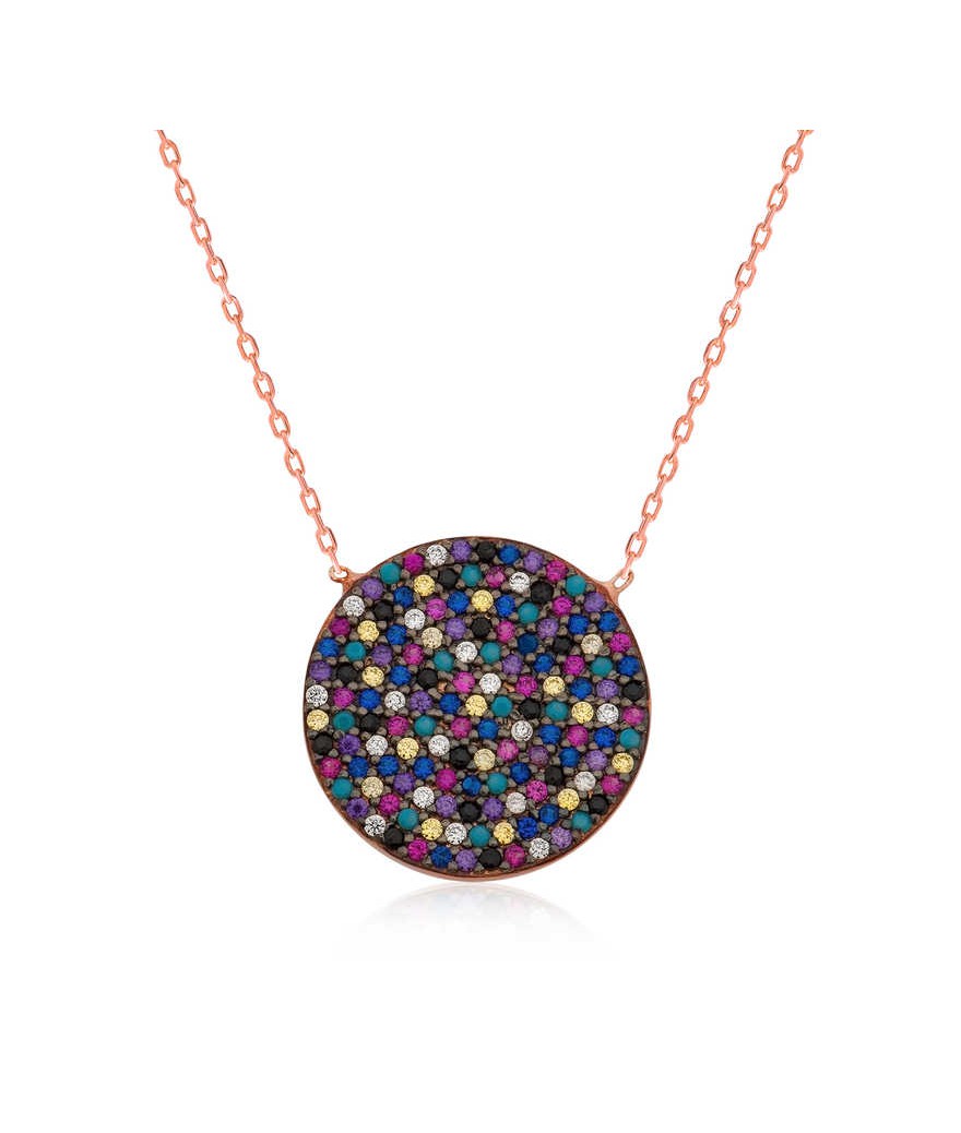 Gümüş Renkli Taşlı Bayan Kolye